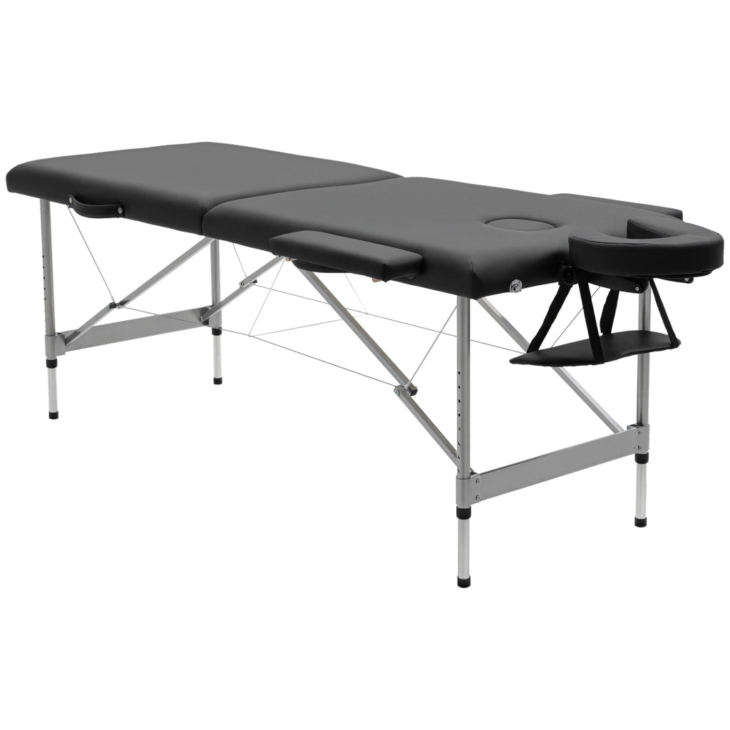 Lettino da massaggio pieghevole ¨C Xylo ¨C altezza regolabile 7 posizioni 185x70x58-82 cm nero