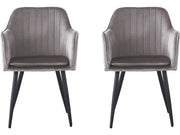 Set di 2 sedie in velluto con braccioli "Velma" - Grigio