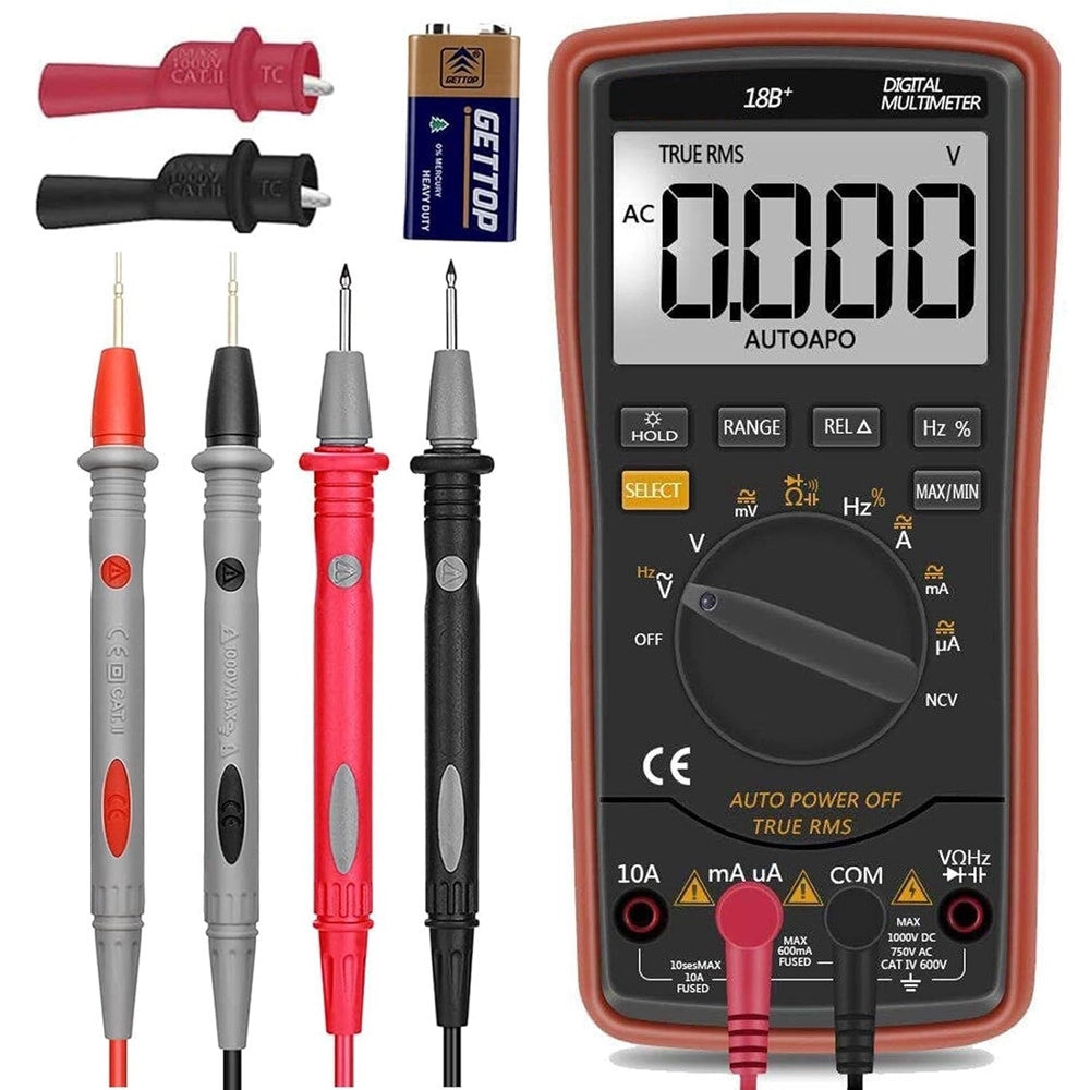 Trade Shop - Multimetro Digitale Retroilluminato Multi-test Tester Tensione Elettronico Automatico -