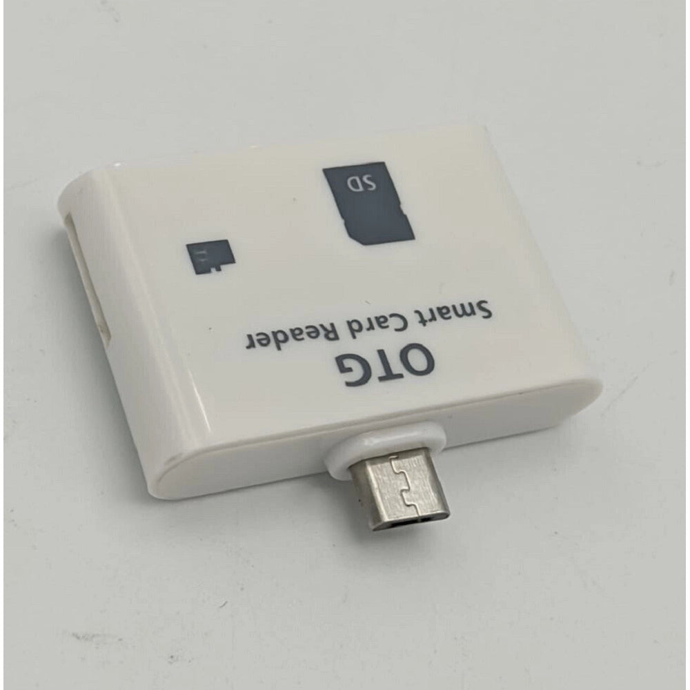 Trade Shop - Otg Kit Di Collegamento 2in1 Smart Card Reader Micro Usb Smartphone Tablet Otg-cs5 -