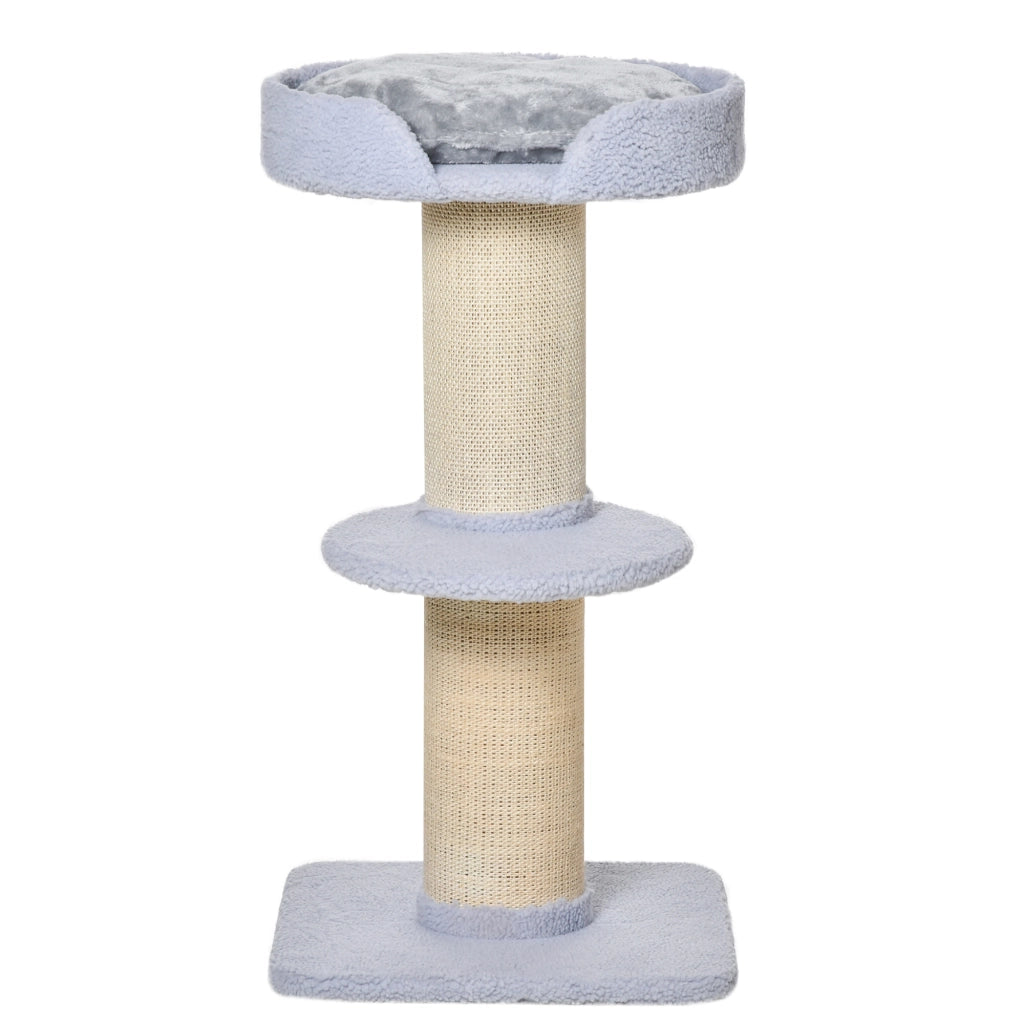 Tiragraffi per Gatti con Piattaforma e Cuscino ¨C Minimal ¨C 91 cm Blu Chiaro
