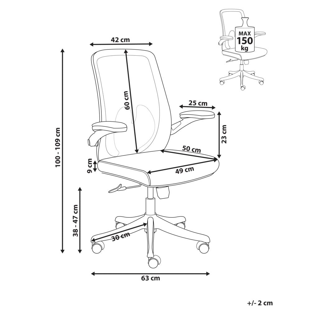 Sedia da ufficio con base girevole e braccioli regolabili in altezza con rete azzurro stile moderno