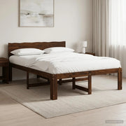 Letto matrimoniale con testiera ROSTOCK Marrone Scuro 903461