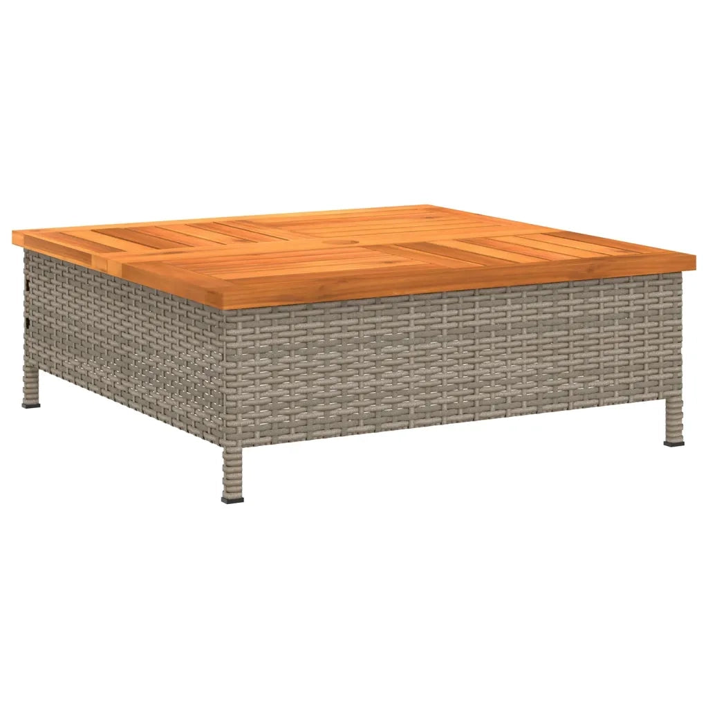 Copertura Base Ombrellone-Supporto per ombrellone Grigia 70x70x25cm Polyrattan e Acacia