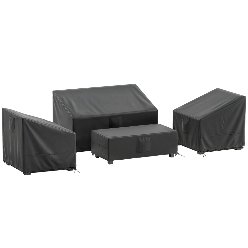 Set di 4 Cuscini per Divano da Giardino ¨C Minimal ¨C Grigio, 142x80x77cm