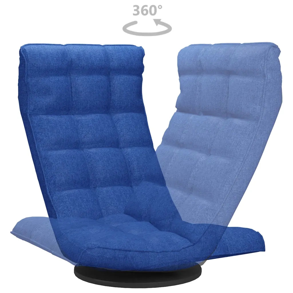 Sedia da Pavimento Girevole Blu in Tessuto 336578