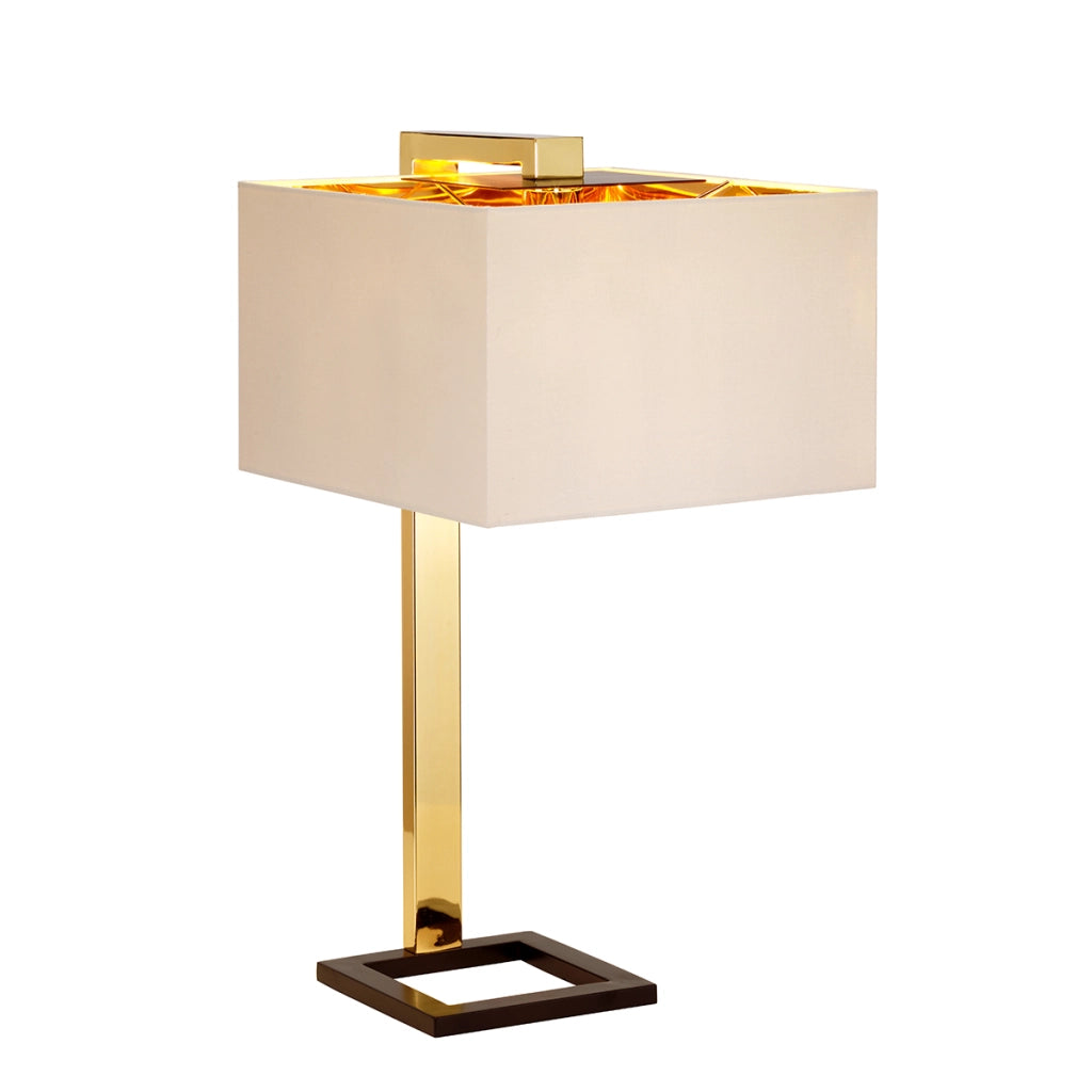 Lampada da tavolo oro paralume beige E27 Plein Elstead