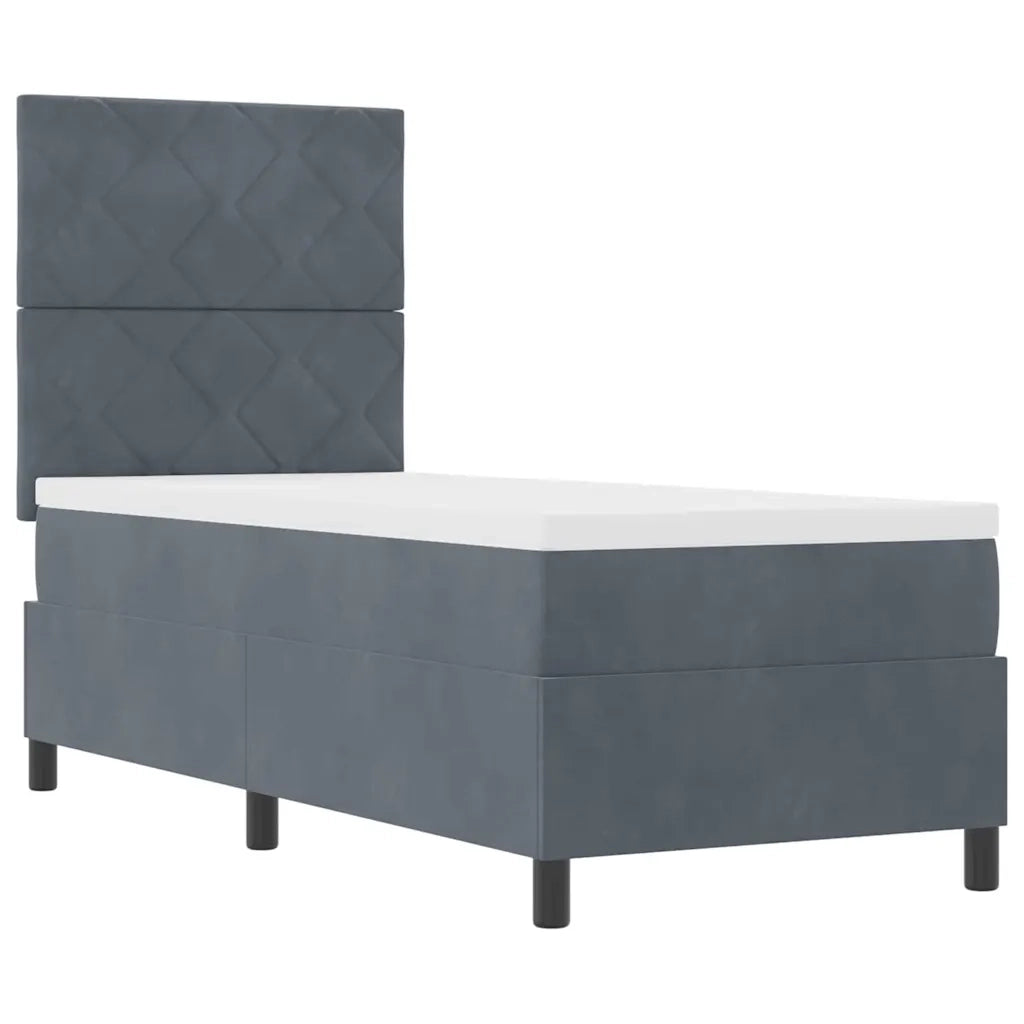 Letto a molle con materasso Grigio scuro 80 x 200 cm Tessuto 3339861