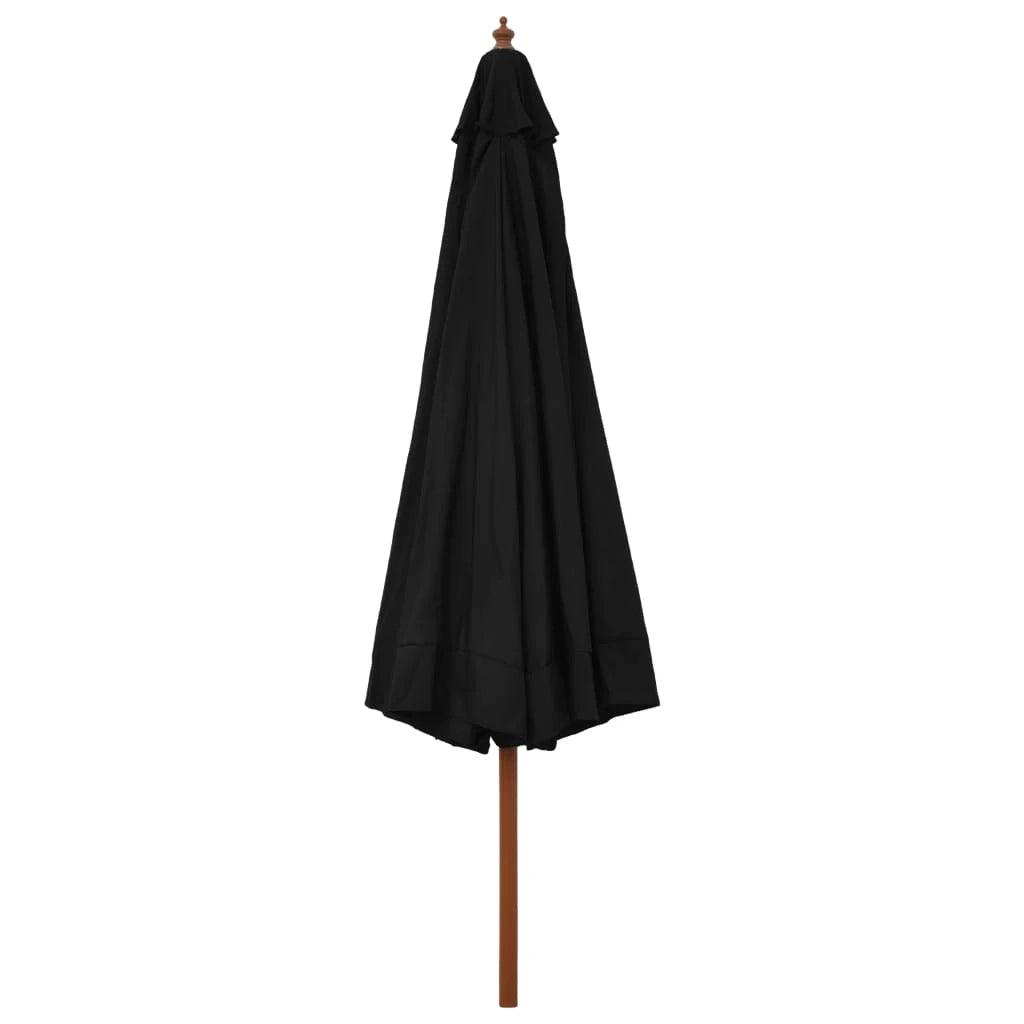 Ombrellone da esterno con palo in legno 330 cm nero 02_0008251