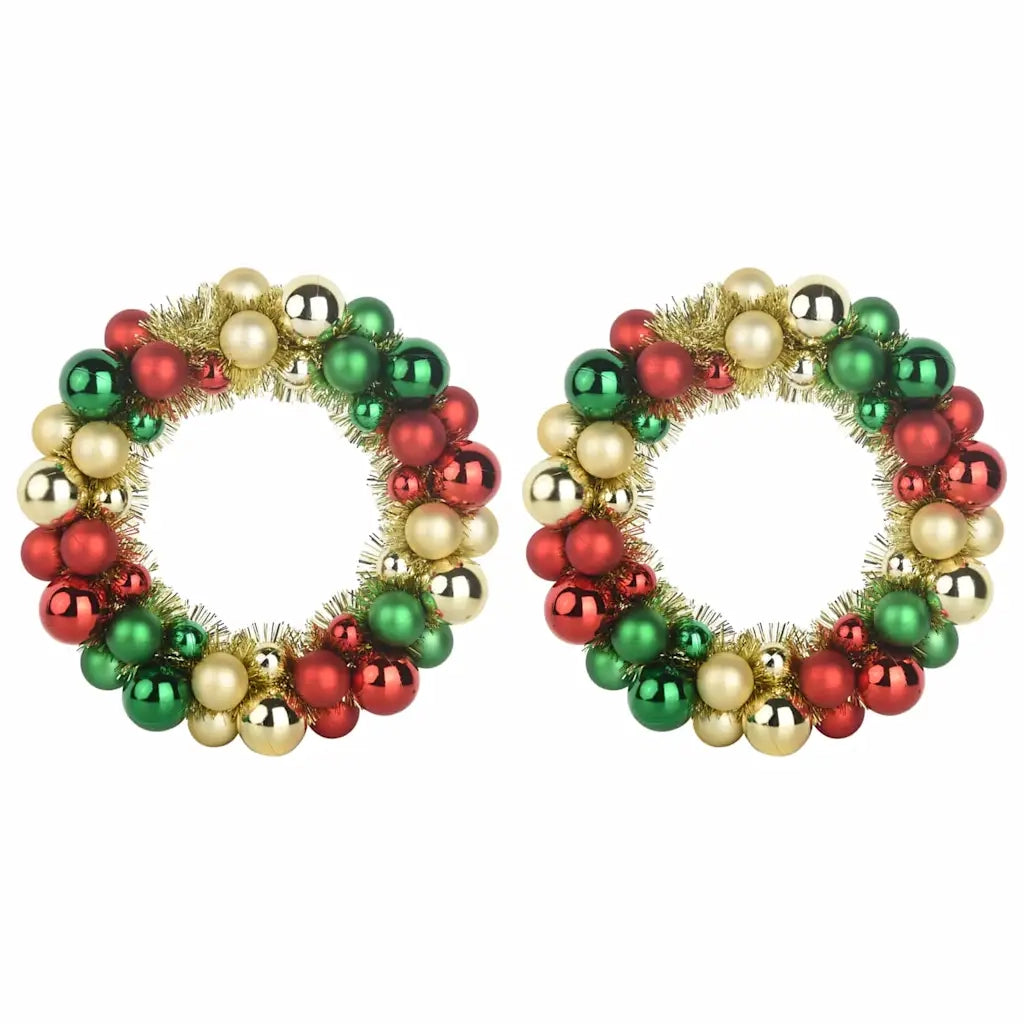 Corone di Palline di Natale 2 pz Multicolore 33 x 33 x 7 cm CFW5439559