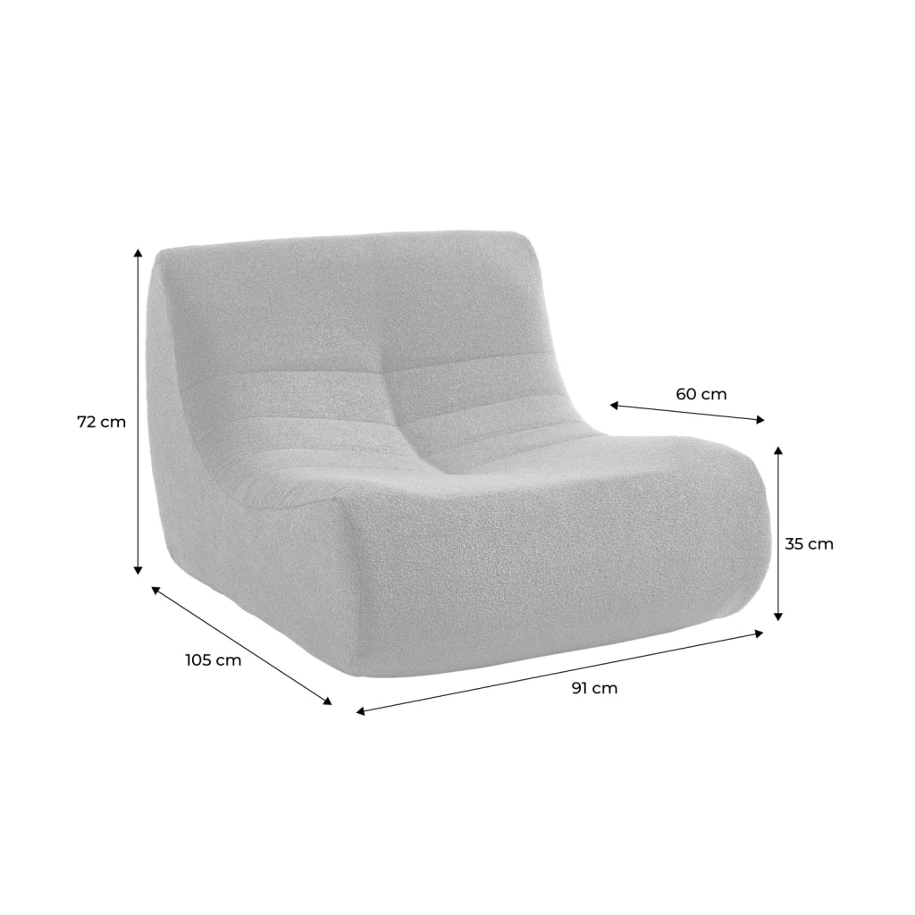 Divano modulare boucle, 2 posti, antracite