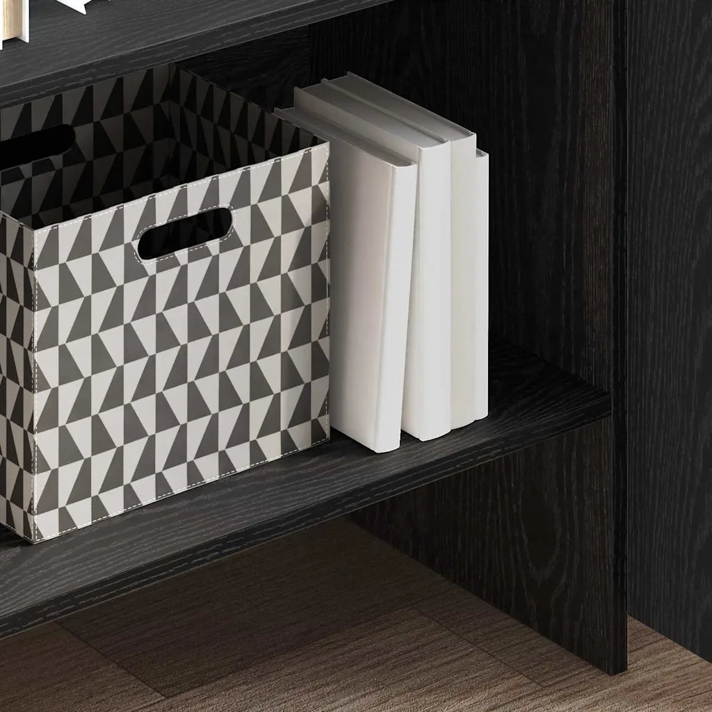Armadio per Libri 5 livelli 60 x 35 x 180 cm Rovere Nero 875023
