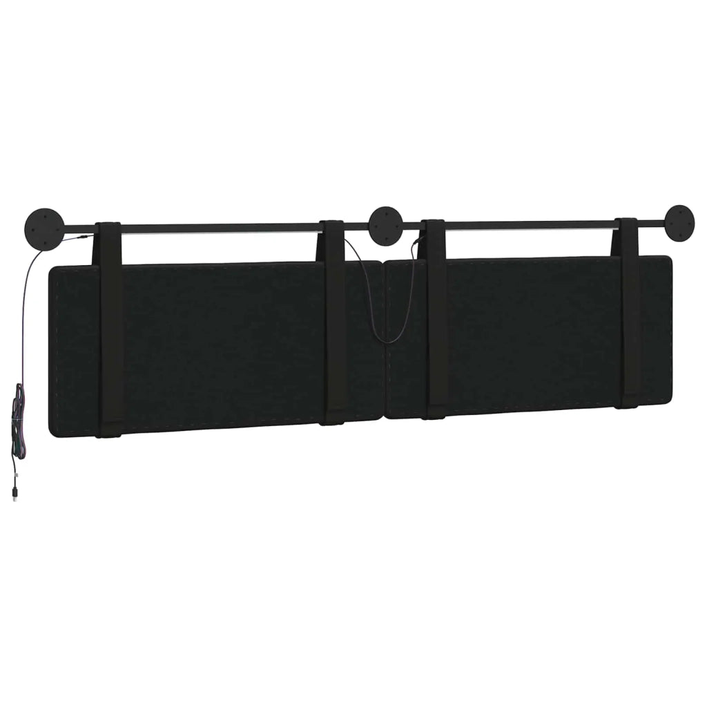Testiera sospesa Con luce LED Nero Similpelle 3424239