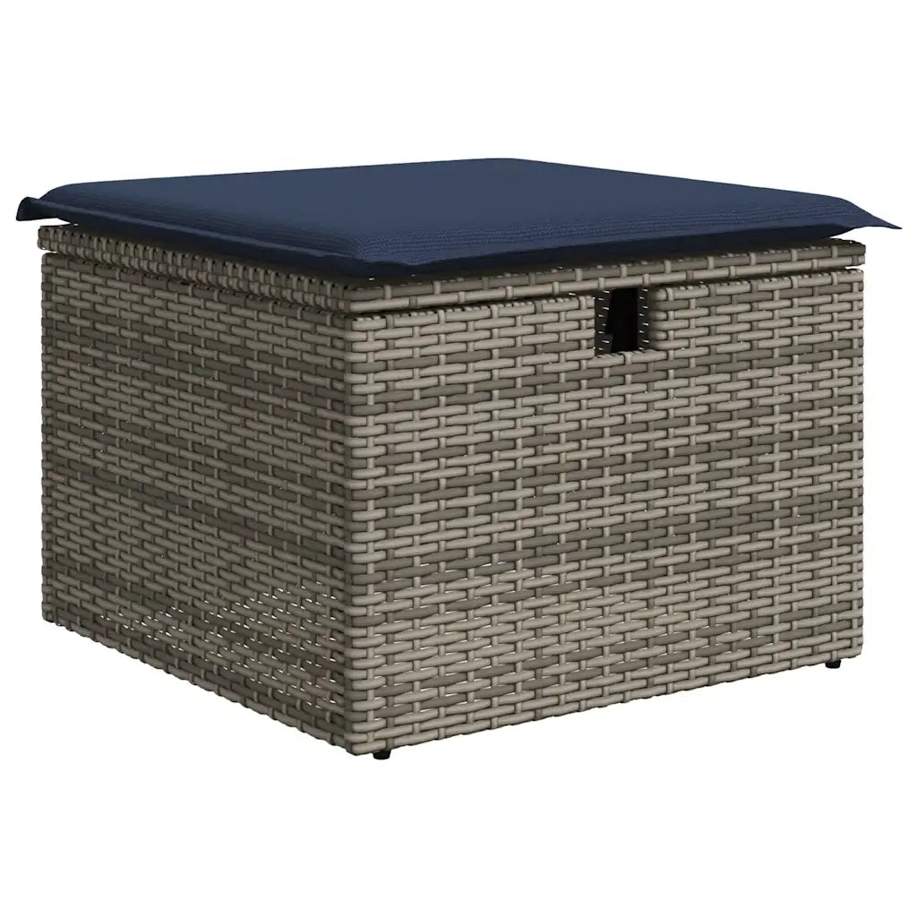 Set Divani da Giardino 7 pz con Cuscini Grigio in Polyrattan 3325925