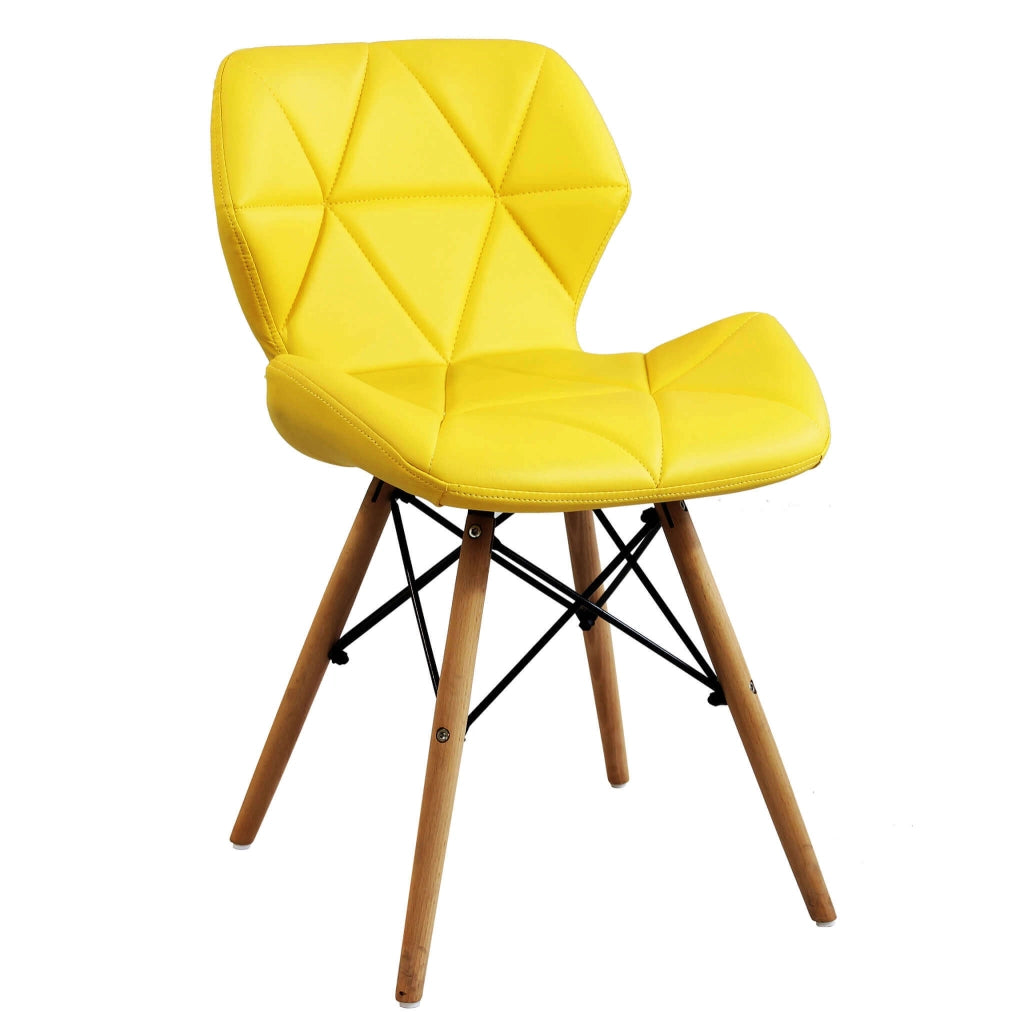 SEDIA ANNAPOLIS GIALLA CON STRUTTURA IN ALLUMINIO E GAMBE IN LEGNO