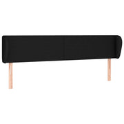 Testiera | Testata ad Orecchio Nera 203x23x78/88 cm in Tessuto