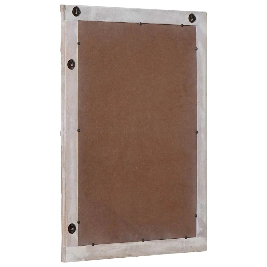 Specchio da Parete | Specchio decorativo Bianco 70 x 50 cm Legno di mango massello