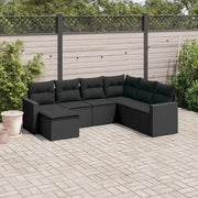 Set Divani da Giardino con Cuscini 7pz Nero Polyrattan 3219285