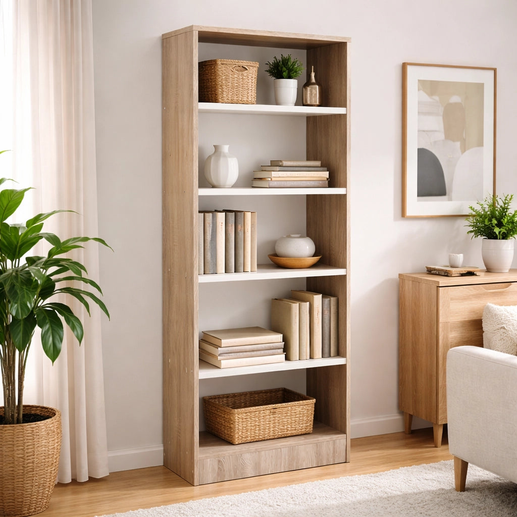 LIBRERIA BICOLORE 4 RIPIANI 60x24x170 cm