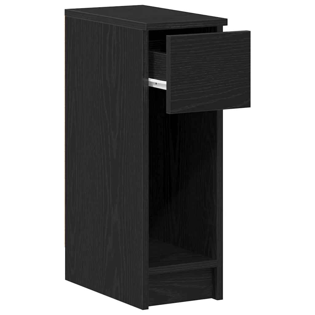 Comodini con Cassetto 2 pz Rovere Nero 20x36x60 cm