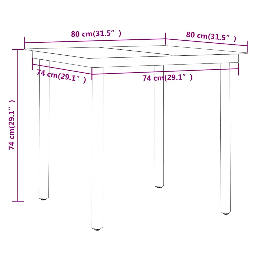 Set Mobili da Pranzo per Giardino 3 pz Nero 3099377