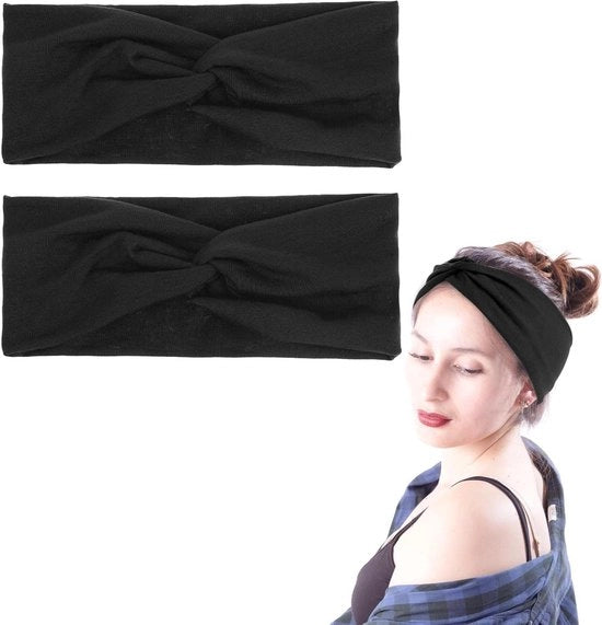 Set di Bande di Capelli Ampio per Donne - Stile Vintage - Accessori per Capelli - Nero