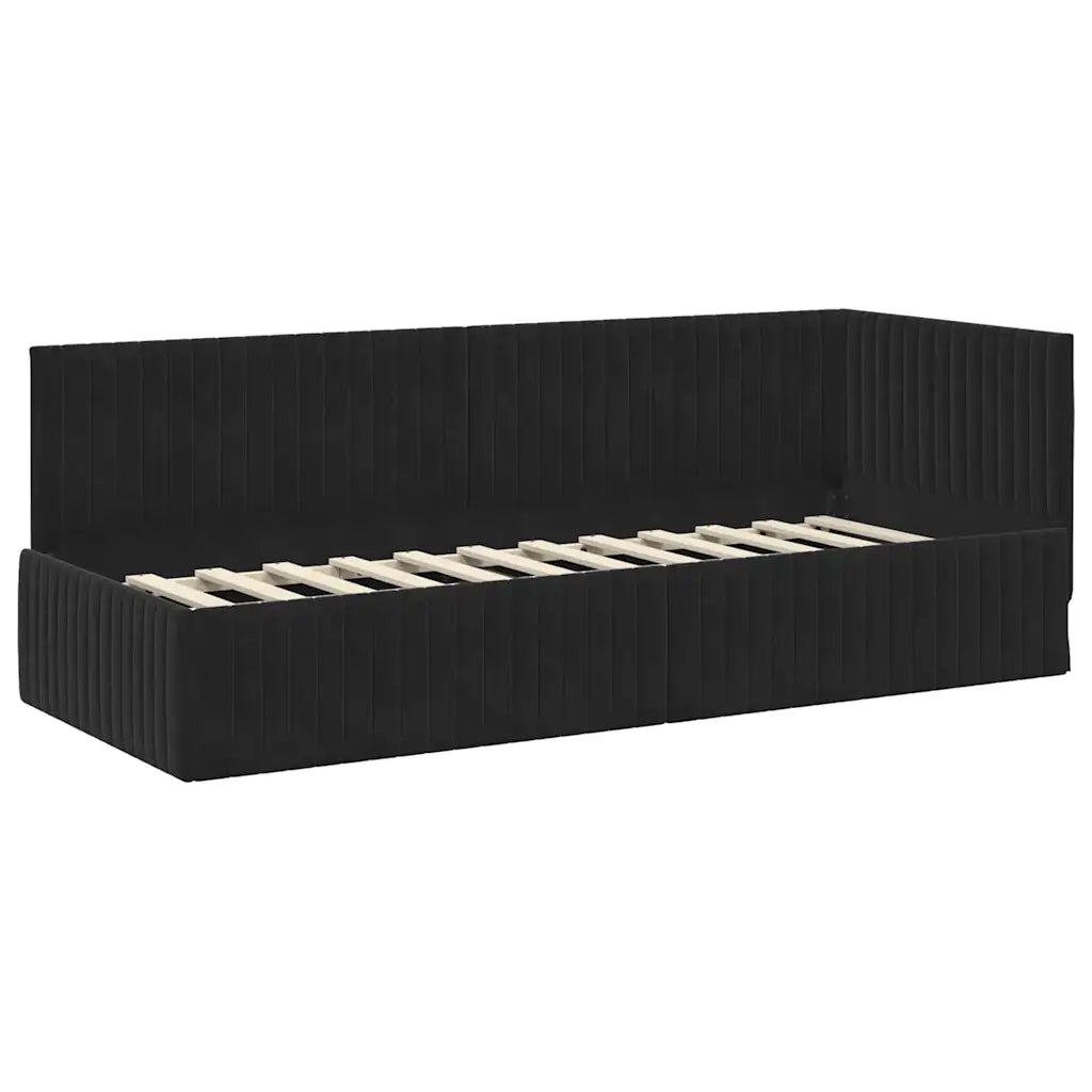 Struttura Letto Angolare con Materasso 2 pcs Nero Velluto 3393803