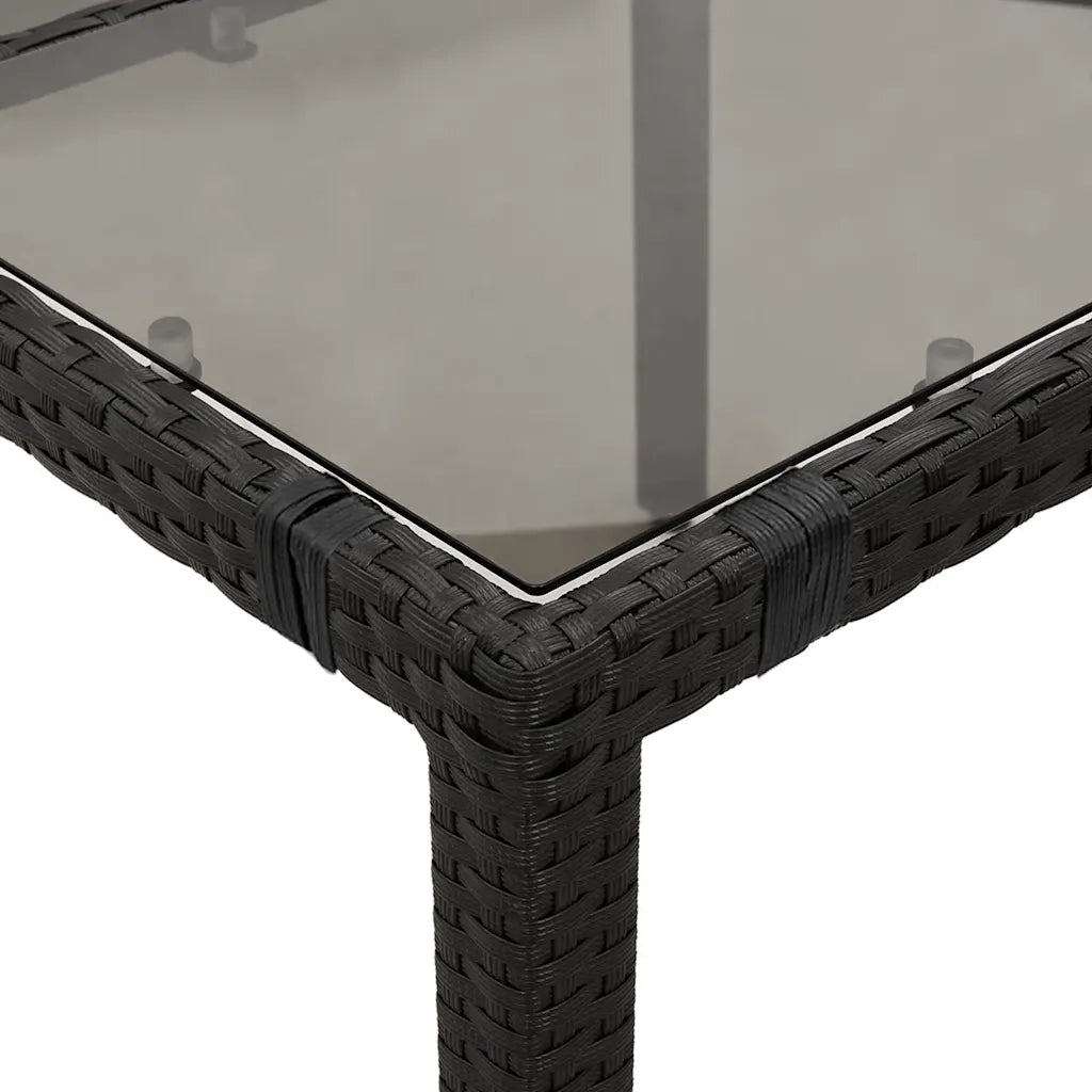 Set Bistrò da Giardino 9 pz con Cuscini in Polyrattan Nero 3277140