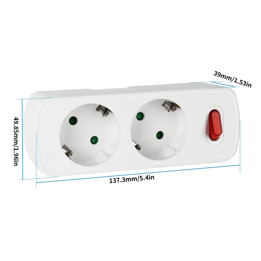Adattatore Presa Elettrica 2 Prese ¨C Minimal ¨C Bianco