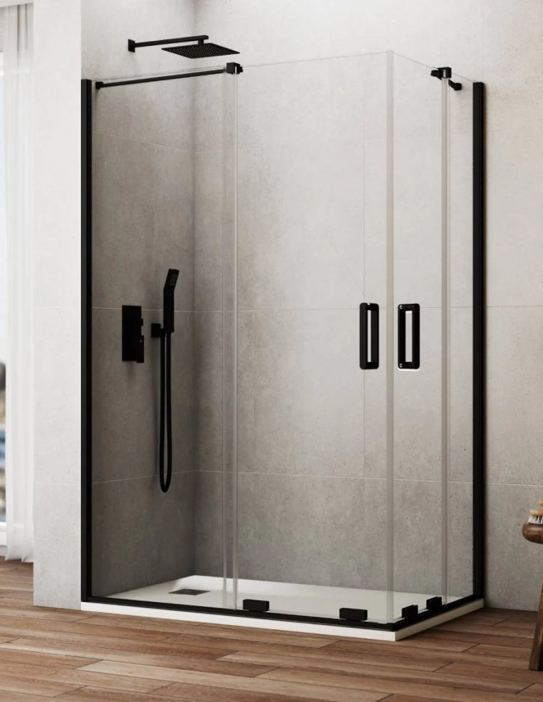 Box doccia ingresso angolare 2+2 CIRENE (KENNA) 100x80 cm Nero