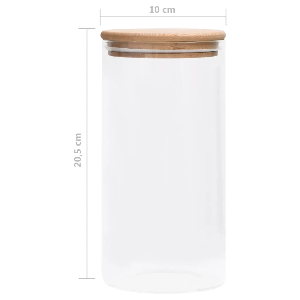Barattoli di Vetro con Coperchio in Bamb¨´ 4 pz 1200 ml CFW2753055
