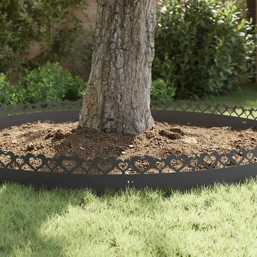 Bordure per prato 10 pz Nero 103 x 0,05 x 22 cm Acciaio CFW4089783