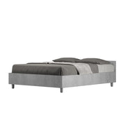 BS COM Letto matrimoniale francese con rete 140x190 cemento