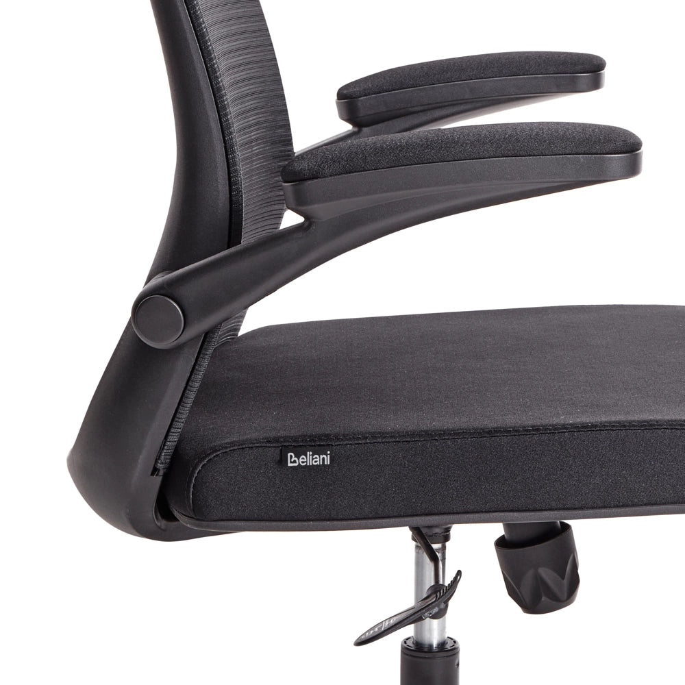 Sedia da ufficio con base girevole e braccioli regolabili in altezza con rete Nero stile moderno