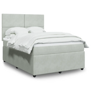 Giroletto a Molle con Materasso Grigio Chiaro 140x190cm Velluto 3292328