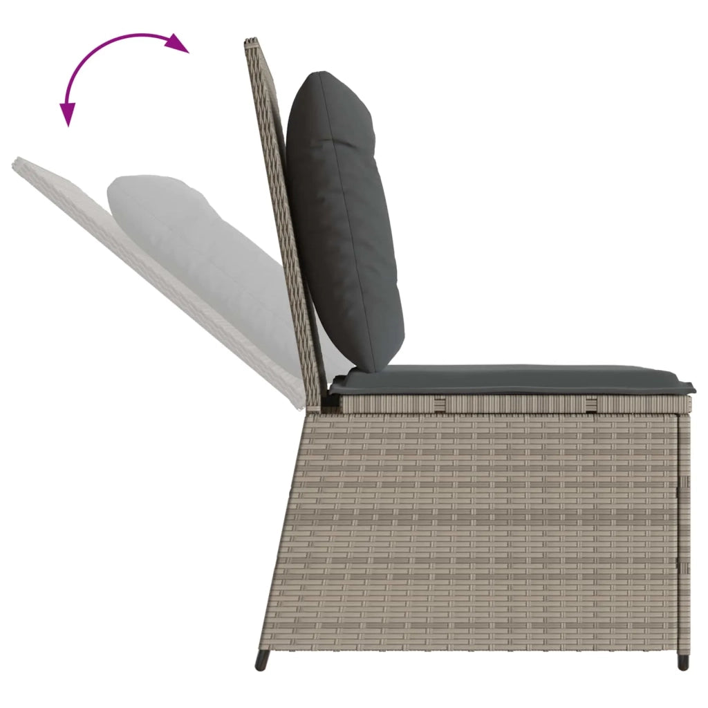 Divano da giardino con cuscino Grigio chiaro polyrattan 3394481