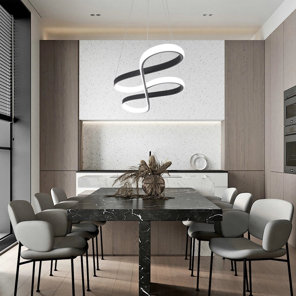 Lampada a sospensione ZMH LED nera moderna dimmerabile 47W per sala da pranzo