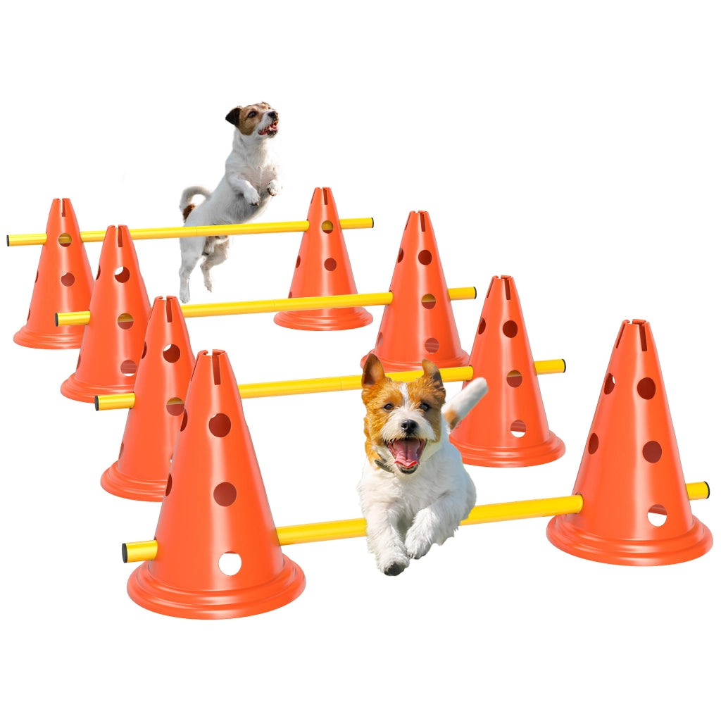 Set Agility per Cani ¨C Xylo ¨C 8 Ostacoli 8 Coni 8 Pali con Borsa
