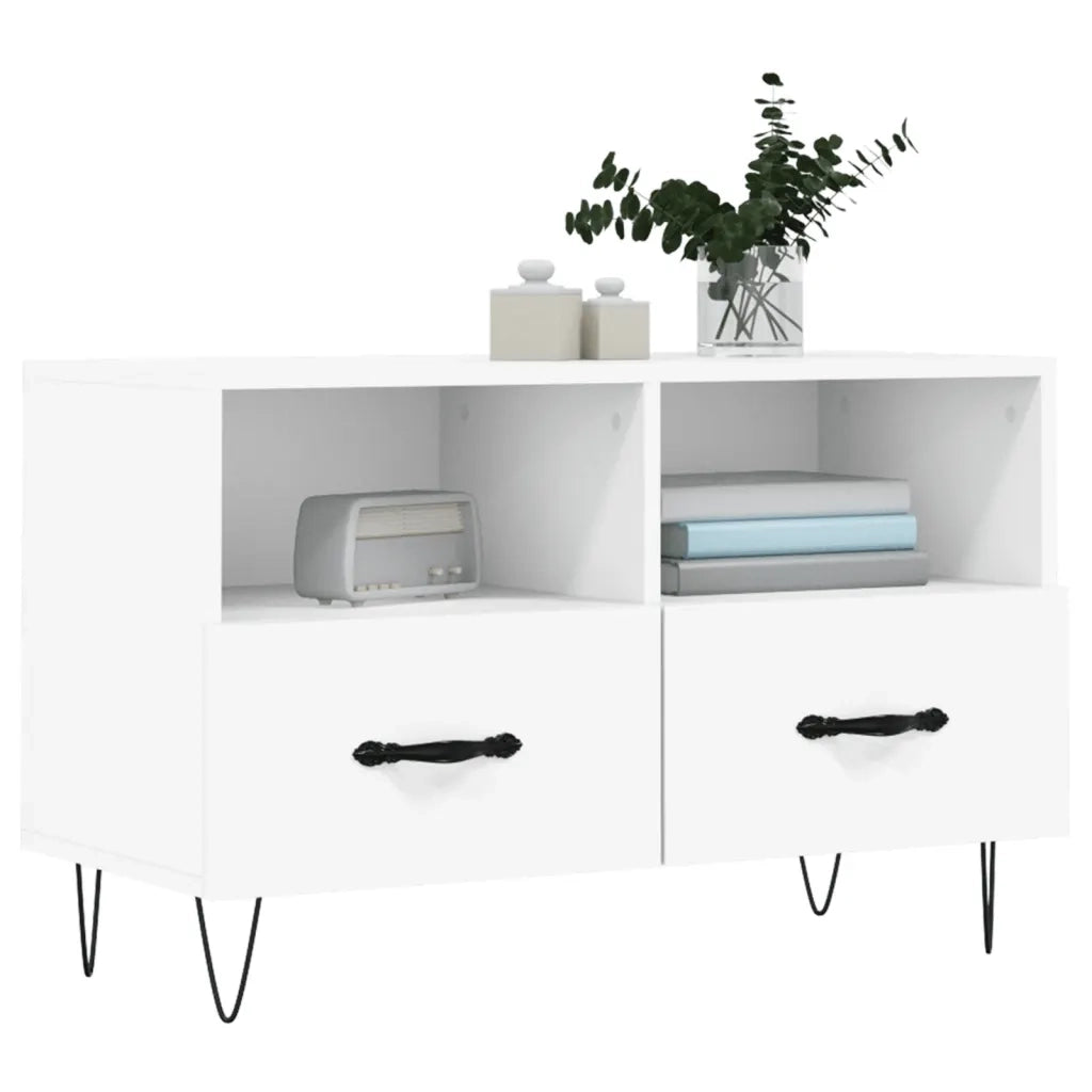 Mobile TV | Armadietto TV | Mobile Porta TV Bianco 80x36x50 cm in Legno Multistrato