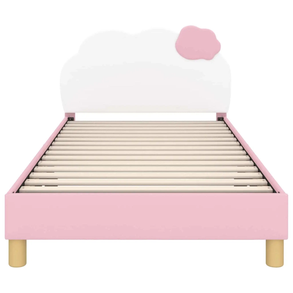 Struttura letto bambini con testata Rosa 90 x 190 cm PU