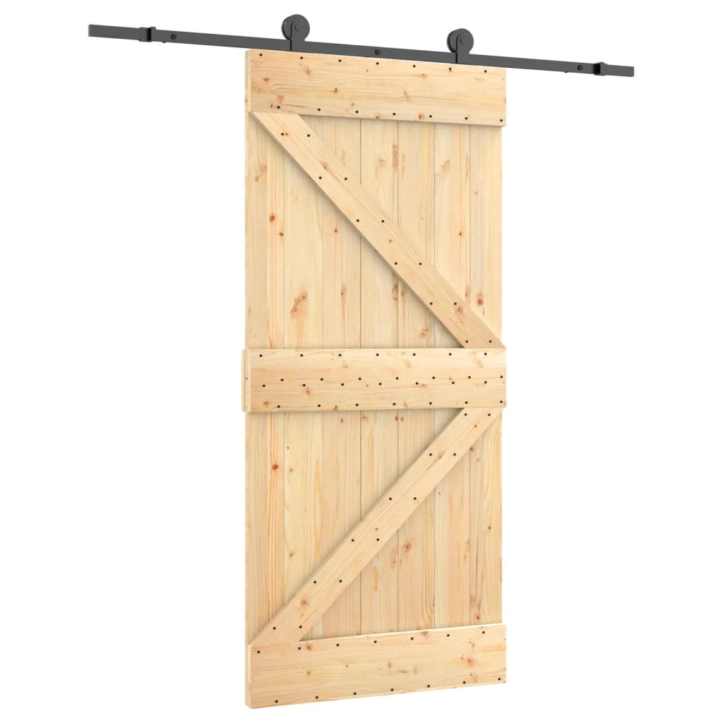 Porta scorrevole Naturale e Nero 95 x 210 cm 3444985