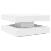 Tavolino da salotto | Tavolino da caff¨¨ | Tavolino da Soggiorno Girevole a 360 Gradi Bianco 70x70x34,5 cm