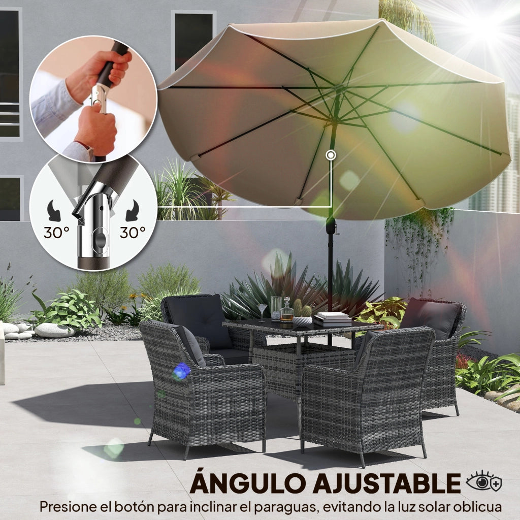 Ombrellone da Giardino ?270cm ¨C Xylo ¨C Inclinabile 3 Posizioni Beige