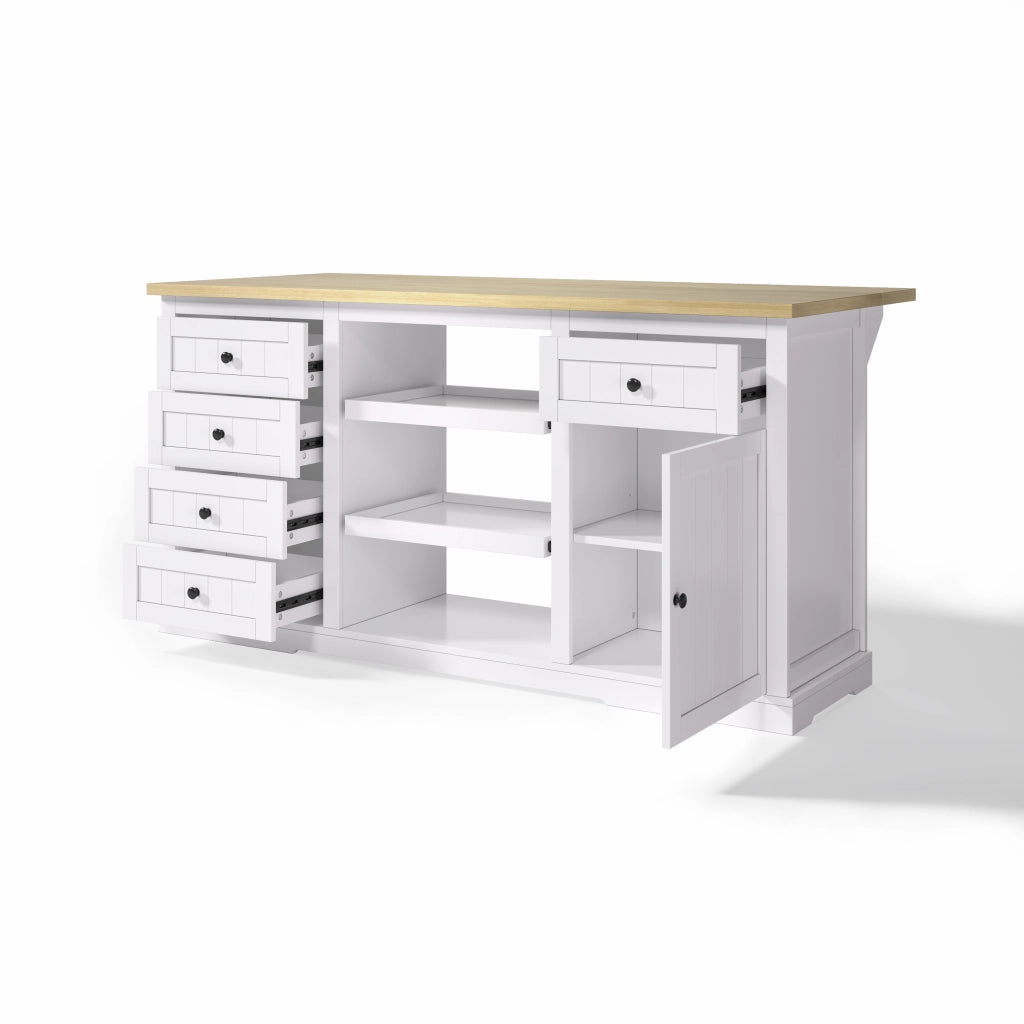 Credenza Cucina con Cassetti e Ripiani ¨C MINIMAL ¨C Bianco 150x65x75