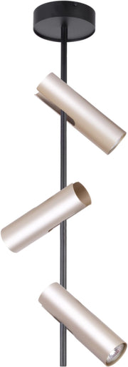 Faretto soffitto LEDA rotondo 3 luci nero oro GU10