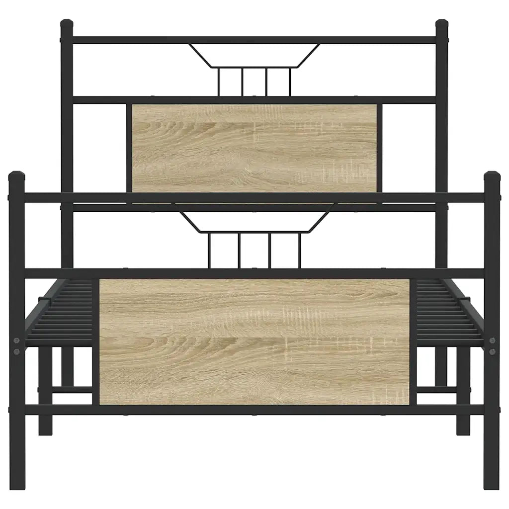 Giroletto senza Materasso-Struttura Letto Rovere Sonoma 75x190 cm in Truciolato 898907