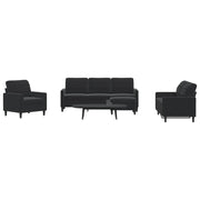 Set di Divani 4 pz con Cuscini Nero in Velluto 3278366