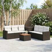 Set di divani 8 pz Nero e Bianco Crema 3448375