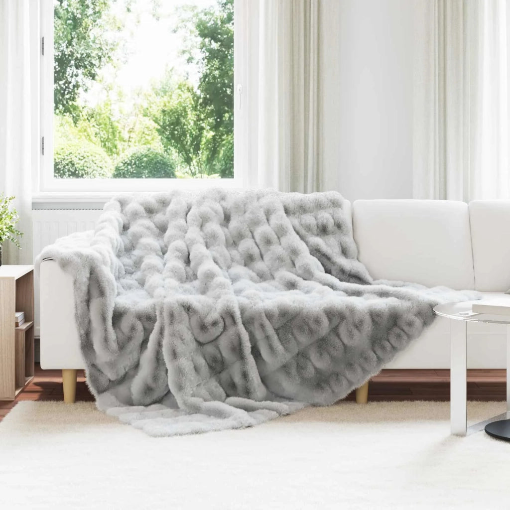 Coperta antiscivolo in sintetica di coniglio Olite Grigio