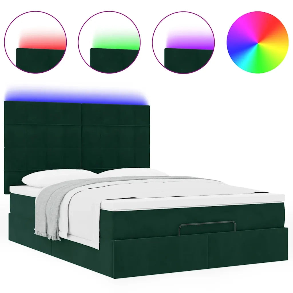 Struttura Letto Pouf con Materassi 140x200 cm in Velluto 3314327